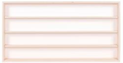 Vitrine42 Fali vitrin modell szekrény 4 polc 80x39x8, 5 cm kisautó, kisautó, modellvasút gyűjtő plexi tolóajtóval