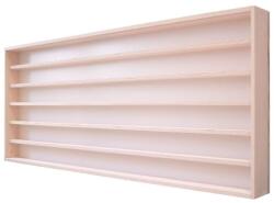 Vitrine42 Fali vitrin modell szekrény 6 polc 140x58x8, 5 cm kisautó, modellvasút gyűjtő plexi tolóajtóval