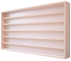 Vitrine42 Fali vitrin modell szekrény 6 polc 115 x 58 x 8, 5 cm makett kisautó, modellvasút gyűjtő plexi tolóajtóval