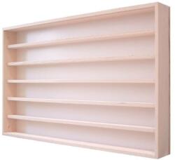 Vitrine42 Fali vitrin modell szekrény 6 polc 80x58x8, 5 cm kisautó, kisautó, modellvasút gyűjtő plexi tolóajtóval