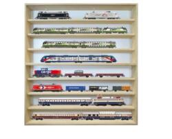 Vitrine42 Fali vitrin modell szekrény 8 polc 70x75, 5X8, 5 cm kisautó, gyűjtői polc