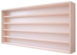 Vitrine42 Fali vitrin modell szekrény 5 polc 110 x 49 x 8, 5 cm makett kisautó, modellvasút gyűjtő plexi tolóajtóval