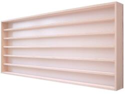 Vitrine42 Fali vitrin modell szekrény 6 polc 150 x 58 x 8, 5 cm makett kisautó, modellvasút gyűjtő plexi tolóajtóval