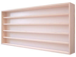 Vitrine42 Fali vitrin modell szekrény 5 polc 100x49x8, 5 cm kisautó, kisautó, modellvasút gyűjtő plexi tolóajtóval