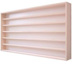 Vitrine42 Fali vitrin modell szekrény 6 polc 110 x 58 x 8, 5 cm makett kisautó, modellvasút gyűjtő plexi tolóajtóval