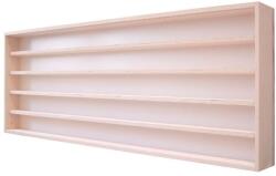 Vitrine42 Fali vitrin modell szekrény 5 polc 140x49x8, 5 cm kisautó, modellvasút gyűjtő plexi tolóajtóval