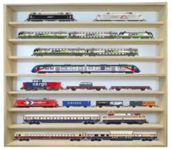 Vitrine42 Fali vitrin modell szekrény 8 polc 80x75, 5x8, 5 cm kisautó, kisautó, modellvasút gyűjtő