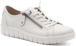 Jana női sportos cipzáras-fűzős bőr fehér félcipő 23704-46-100 07740