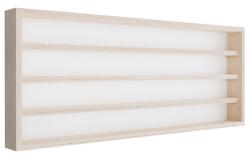 Vitrine42 Fali vitrin modell szekrény 4 polc 100X39X8, 5 cm kisautó, modellvasút gyűjtő plexi tolóajtóval