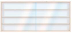 Vitrine24 Fali vitrin modell szekrény 4 polc 125 x 39 x 8, 5 cm makett kisautó, modellvasút gyűjtő plexi tolóajtóval
