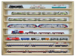 Vitrine42 Modell szekrény üveges fali polc8 polcos 90x75, 5x8, 5 cm kisautó, gyűjtői polc