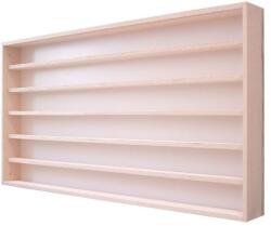 Vitrine24 Fali vitrin modell szekrény 6 polc 125 x 58 x 8, 5 cm makett kisautó, modellvasút gyűjtő plexi tolóajtóval