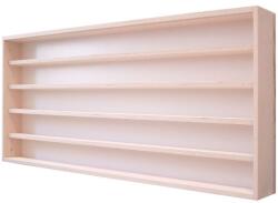 Vitrine42 Fali vitrin modell szekrény 5 polc 115 x 49 x 8, 5 cm makett kisautó, modellvasút gyűjtő plexi tolóajtóval