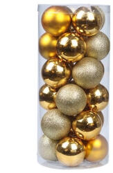 Artezan Karácsonyfadísz Gömb 8cm Cső Arany 24db/doboz (ACB8-T-G-24)
