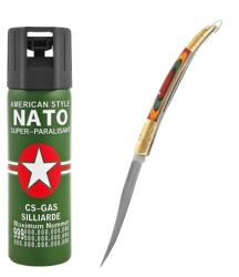 DEPOX Set spray cu piper si cutit model spaniol 15 cm, auto-aparare, 60 ml, verde (0230)