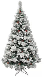  Nordmann King 2D-s havas műfenyő, 150 cm, 415 ág, 105 cm alsó átmérő, tobozokkal és magyal bogyókkal, kihajtható ágakkal, dús kivitel