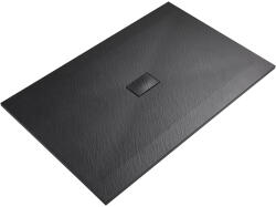 Cerano - Téglalap alakú FlexiCut zuhanytálca - SMC/ásványi kompozit - állítható - matt fekete - 130x100x3 cm