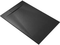 Cerano - Téglalap alakú zuhanytálca Enzo - SMC/ásványi kompozit - strukturált fekete matt - 150x90x3 cm