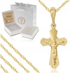 Golden Haus Arany Lánc Kereszttel 925/585 Hosszú Nyaklánc Konfirmáció Emlék (Damski złoty naszyjnik łańcuszek dla córki)