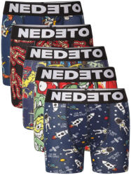 Nedeto 5PACK boxeri copii Nedeto multicolori (5NBDV2) 9-11 ani (183546)