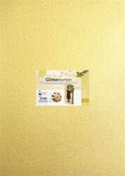 FOLIA Dekorkarton tömb, csillámos, 1 oldalas, 50x70 cm, 300g, 5 lap, FOLIA, arany (85565) - molnarpapir