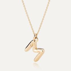 Giorre Nyaklánc felfújható M betűvel, 925 ezüst arany bevonattal hossza 38 cm