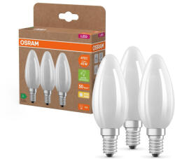 OSRAM 3x LED izzó B35 gyertya E14 2.2W = 40W 470lm 2700K Meleg 330° 214lm/W KLASSZIKUS ENERGIAHATÉKONYSÁG Osram (4099854338694)