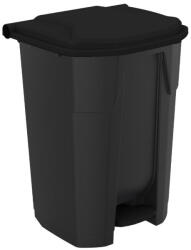 PLANET Uctem szelektív hulladékgyűjtő konténer, műanyag, pedálos, fekete/fekete 50L