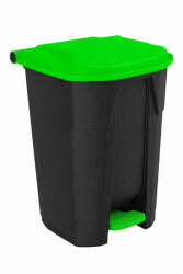 PLANET Uctem szelektív hulladékgyűjtő konténer, műanyag, pedálos, fekete/zöld 50L