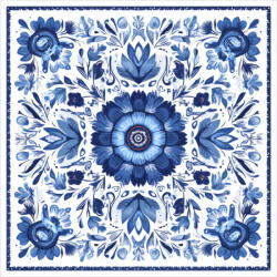 Takoy Sál varrópanel műselyem 73x73 kék kert