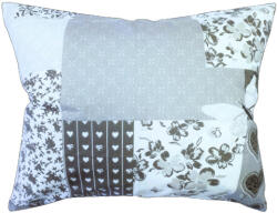  Világos Szürke Patchwork mintás Pamut Kispárna huzat / 40 x 50 cm