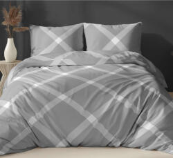  5 részes ágynemű huzat szett 200x220 cm - szürke árnyalatú geometriai mintás