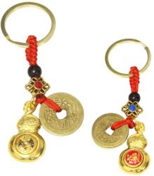  Wu Lou amuleta breloc 10 cm cu cal si moneda feng shui zodiac chinezesc pentru bogatie si succes 1 buc