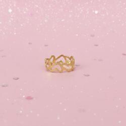 Pink Dream Beauty Aurelies - arany / ezüst szív mintázatú gyűrű Szín: Arany