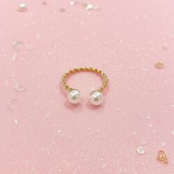 Pink Dream Beauty Elíra - arany / ezüst gyöngy mintázatú gyűrű Szín: Arany