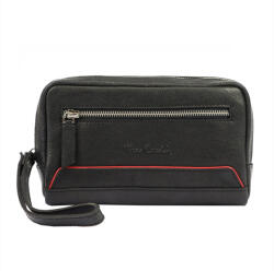 Pierre Cardin YS12 2800 fekete-piros férfi marhabőr övtáska 24 x 14 x 5 cm (42068)