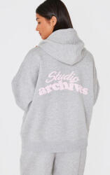 Prettylittlething ZC56304 Prettylittlething Cipzáras Kapucnis Pulóver Nyomott Mintával (52) L