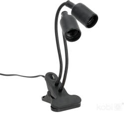 Kobi Planty Clip B DUO 2×E27 fekete klipszes növénynevelő lámpatest