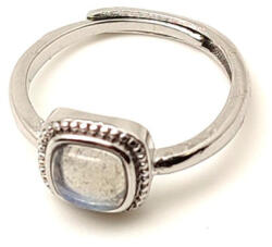R. M. ékszer Egyensúlyt teremtő labradorit ásvány gyűrű állítható 5x5mm (019265)