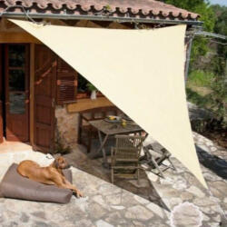 Elite Garden Napvitorla - árnyékoló teraszra, háromszög alakú 5x5x5 m Bézs színben - Poliészter anyagból