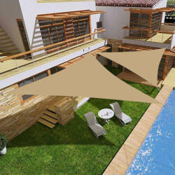 Elite Garden Napvitorla - árnyékoló teraszra, háromszög alakú 3x3x3 m Homok színben - Poliészter anyagból