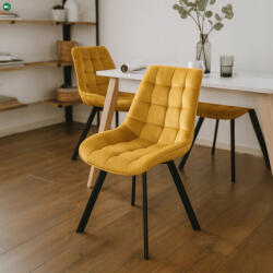 Mebel Elite RICK szék, mustársárga, velúr