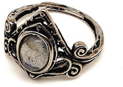 R. M. ékszer Harmonizáló labradorit ásvány gyűrű állítható 8x5mm (019207)