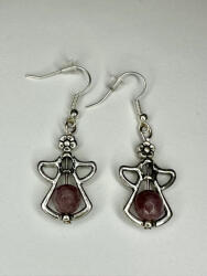  Őrző Angyal fülbevaló - ásványgyönggyel (JJF91)