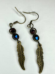  Éjfény Toll - bohém kristály fülbevaló (JJF89)