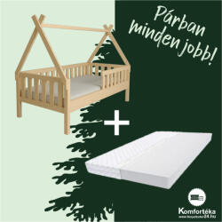  Dorka natúr 80x160 házikó gyerekágy + ajándék habmatrac - fenyobutor24