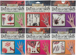  Halloween tetoválás matrica, Dress up tattoos, 19x17cm, többféle (ESR-ES09724) - perfectbaby