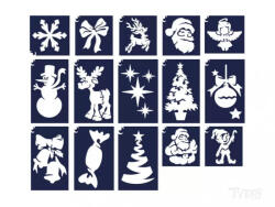 TYTOO Sablonok, karácsonyi, 15 db-os készlet csillámtetováláshoz (VZM-KKCST4530060)