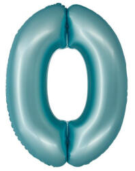  Kék 0-ás Light Blue Mat szám fólia lufi 76 cm (MLG157895) - perfectbaby