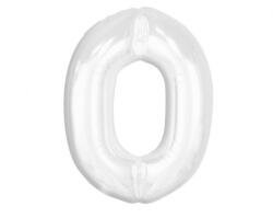  Fehér B&C White 0-ás szám fólia lufi 92 cm (MLG188776) - perfectbaby
